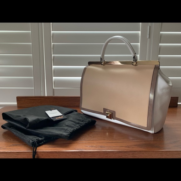 prens leather Handbags - Prens Leather trapeze bag made in Turkey
